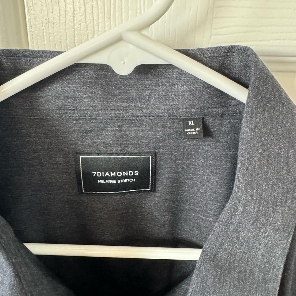 7Diamonds Melange Stretch Shirt in Heather Gray
